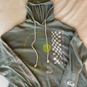 This is a soft green sweatshirt with no major flaws!